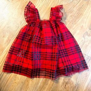 Red and black girls formal dress.